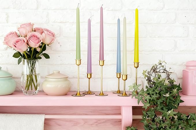 Long Taper Candles 6 Pcs Unscented Taper Candlesticks for Dinner Home Decor Kitchen Wedding Birthday Party Decorations