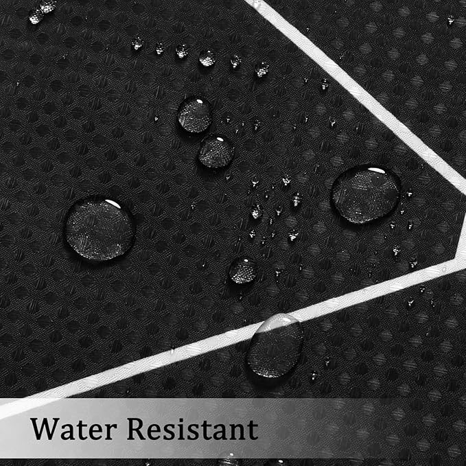 Long Black and White Shower Curtains 90 Inches Long for Bathroom, Tall Black Ombre Waffle Weave Fabric Shower Curtain Set with Hooks, Bath for Men