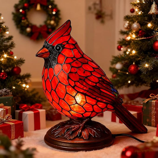 Sheremart Cardinal Lamp, Fanyil Cardinal Lamp, Resin Cardinalis Night Light, Red Bird Desktop Ornament, Christmas Art Decor Light, for Bedside Livingroom Bedroom Home Decoration (1*PCS)