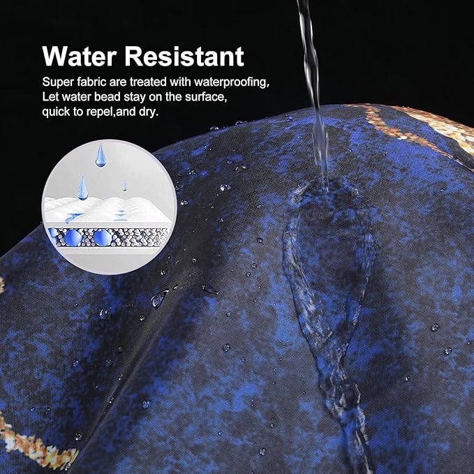 Marble Shower Curtain, Blue Marble Shower Curtain Set, Abstract Luxury Blue Golden Glitter Veins Texture Marble Shower Curtains for Bathroom, Waterproof Fabric with 12 Hooks, 72 x 72 inches