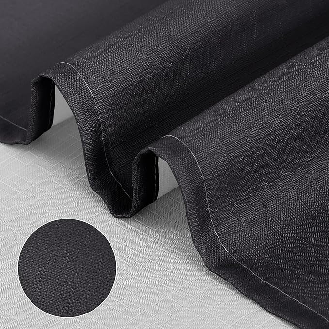 Dark Grey and White Ombre Curtains for Bathroom Luxury Hotel Spa, Machine Washable, Decorative Gray Linen Textured Shower Curtain, 72x72