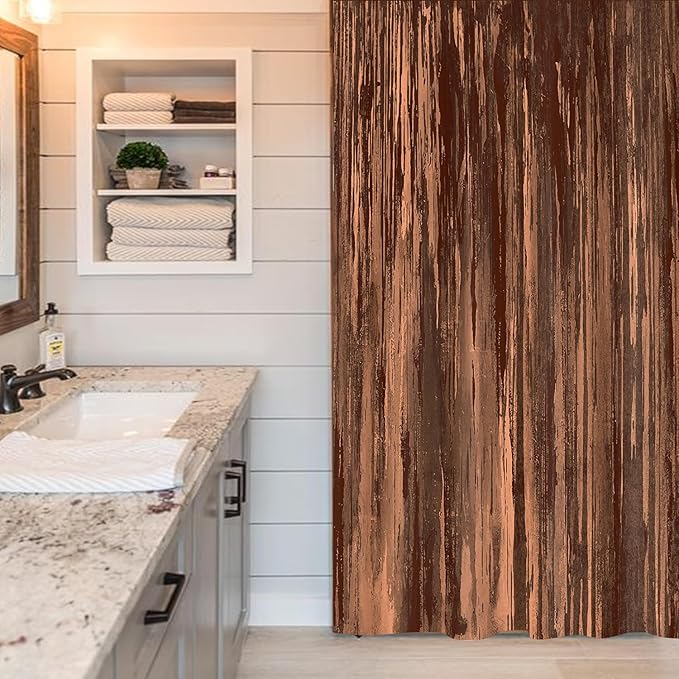 JAWO Abstract Shower Curtain, Modern Aesthetic Stripe Shower Curtain Set 72 X 72 Inches with 12 Hooks for Bathtub Bathroom Gray Purple Contemporary Abstract Painting Fabric