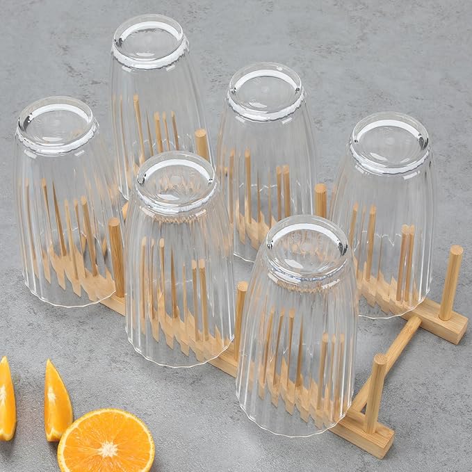 Acrylic Clear Highball Plastic Cups | Plastic Reusable Tumblers 20oz (Set of 6) | Stackable | BPA-free Tumblers | Shatterproof | Top-rack Dishwasher Safe