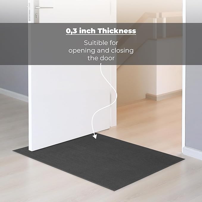 Cotton Paradise 100% Cotton Non Slip Bath Mats for Bathroom, 20x34 inch Soft Absorbent Quick Dry Machine Washable Floor Bath Mat, Dark Gray