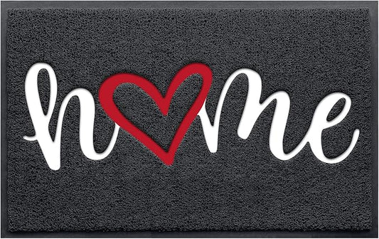 StepLively Door Mat Home Welcome Mats Outdoor and Indoor, Heavy-Duty Low-Profile Non-Slip Front Welcome Mat for Home Entrance, Outside Entry, Yard, Floor, Patio (32''x20'', Black)