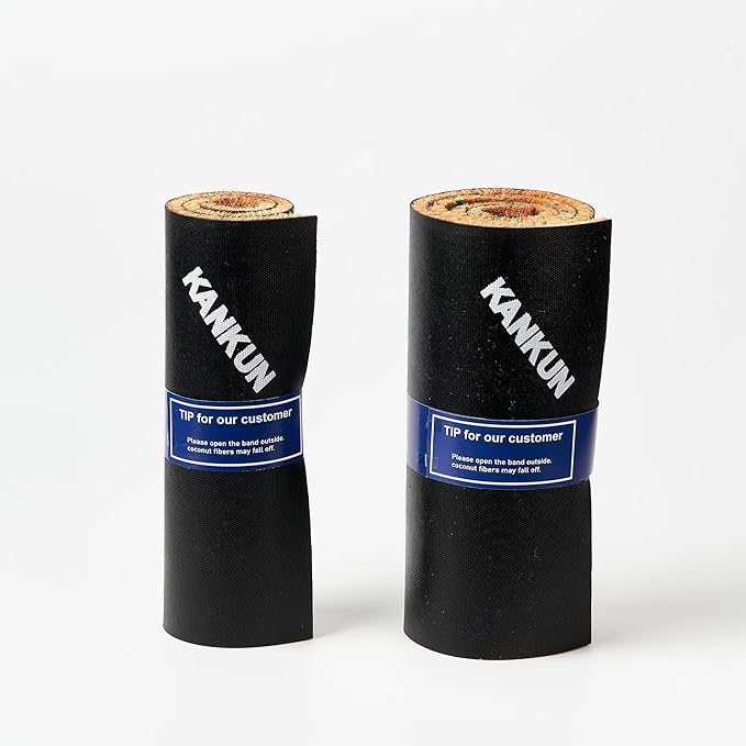 KANKUN Coco Coir Door Mat with Heavy Duty Backing, Welcome Doormat (17" x 30"), Doormat Entrance (Welcome Box)