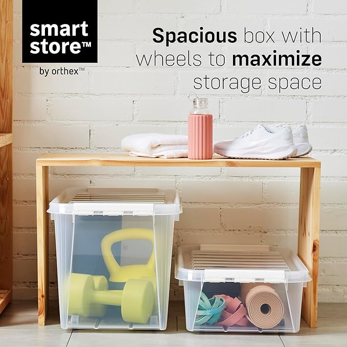 Classic 35 Underbed Storage Box, 31L/32.8QT BPA-Free Large Stackable Container with Secure Lid, Swedish Made Storage for Clothes & Seasonal Items, 4 Pack (4)