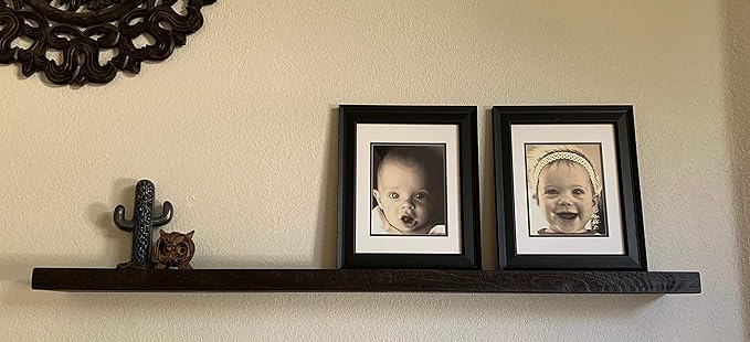 joelsantiques - 60 Inch Wooden Floating Shelves for Wall - 60x6x2 in - Made of Natural Wood - Long Heavy Duty Rustic Wall Shelves for Bedroom - Perfect for Living Room, Kitchen - Black