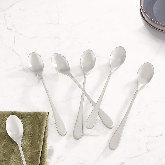 Knork Original Iced Tea Spoon, Matte,Silver