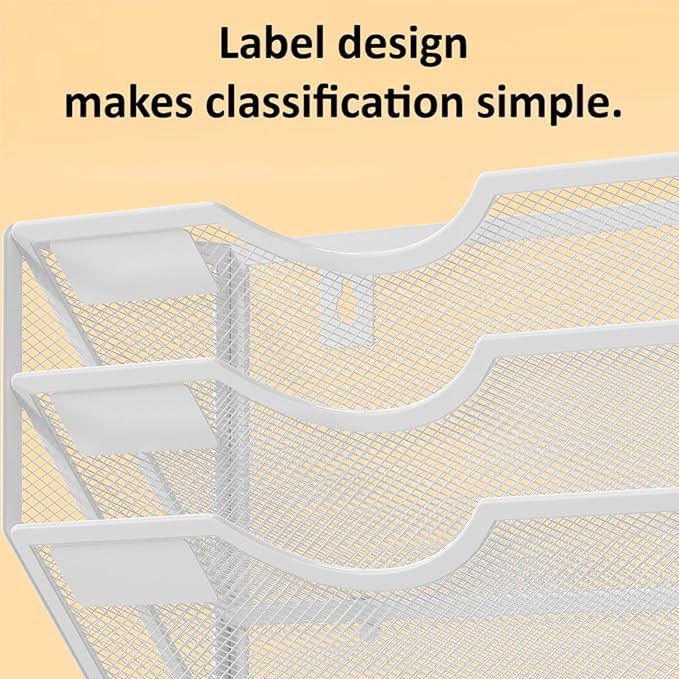 Kuntine.B Wall File Organizer Office Hanging Magazine Holder Wall File Organizer for Office Home (White, 3 Tier)