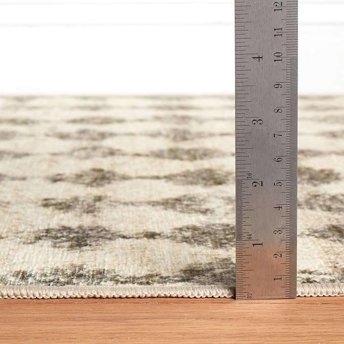 Dash & Albert Izzy Grey Machine Washable Rug, 7.5 X 9.5 Feet, Grey Graphic Pattern - Premium Luxury Hotel Quality Soft Breathable Hypoallergenic Machine Washable Easy Care All Season Comfortable
