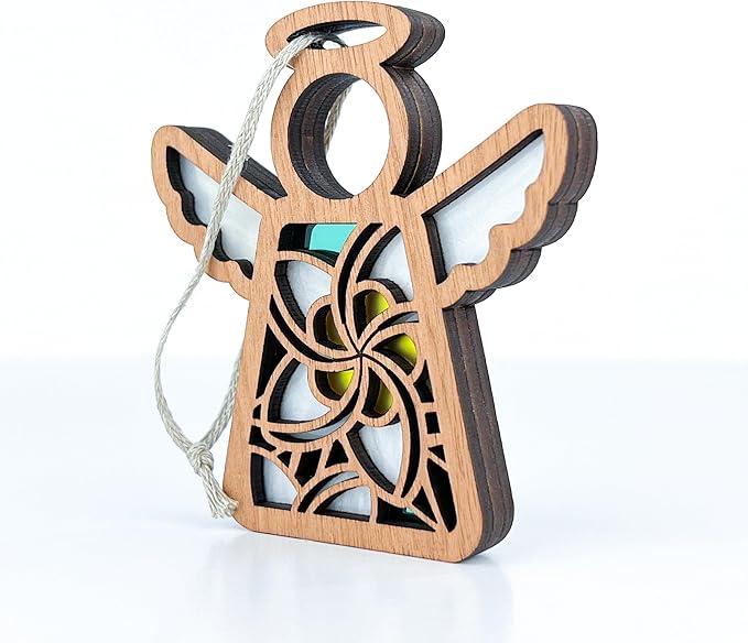 3.5" (H) White & Yellow Plumeria Flower Angel Figurine - Tropical Christmas Ornaments - Holiday Home Decor