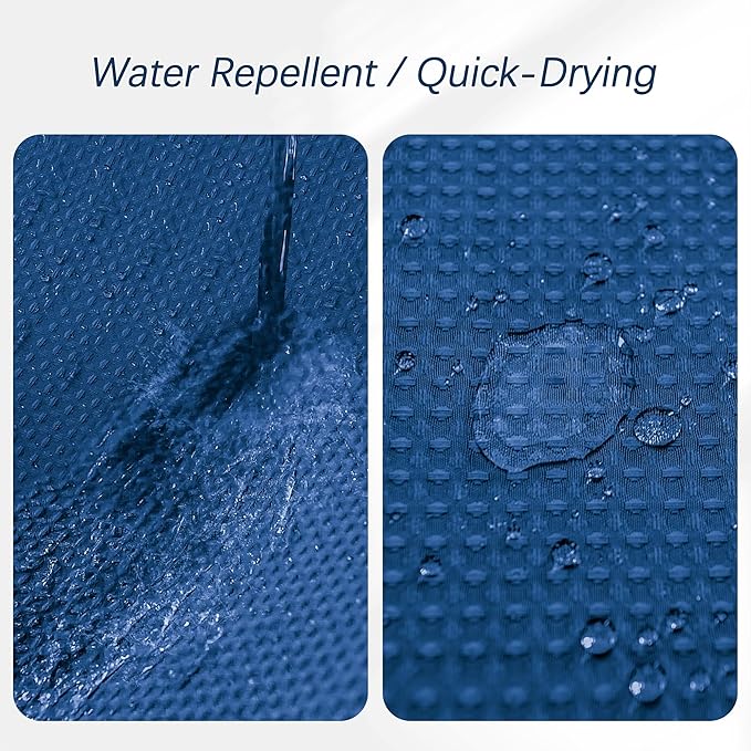 84 inch Long Shower Curtain Waffle Textured Fabric Shower Curtains, 256GSM Heavy Duty Weighted Shower Curtains, Hotel Quality Luxury Polyester Bathroom Curtain with 12 Hooks, 72Wx84H