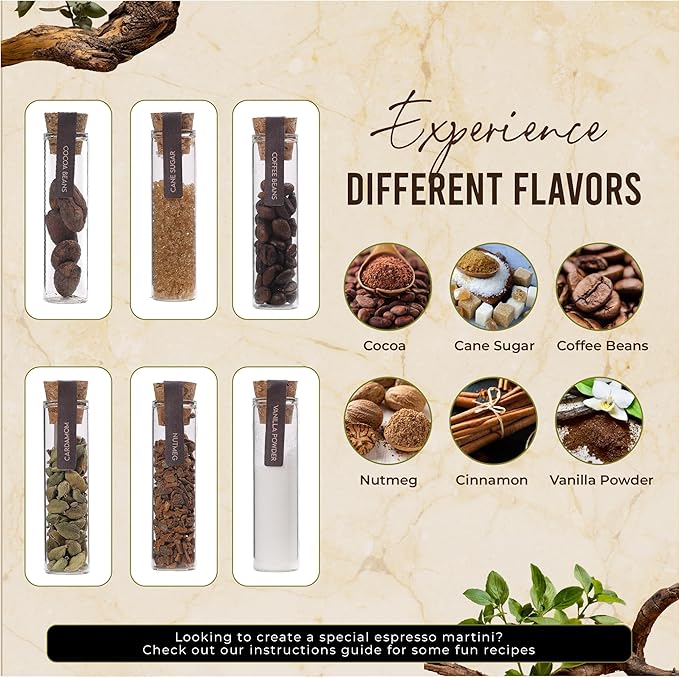 Your Dream Party Shop - Premium Cocktail Kit Gift Set - with Glasses, Accessories, and Elegant Decorations for Birthdays, Birthday Gifts for Women (Espresso Martini Kit)