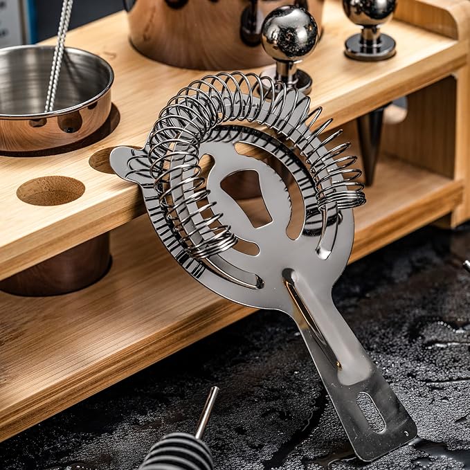 SOING Mixology 24-Piece Bartender Kit,Perfect Home Cocktail Shaker Set for Drink Mixing,Stainless Steel Bar Tools with Stand,Velvet Carry Bag & Recipes Cards Included