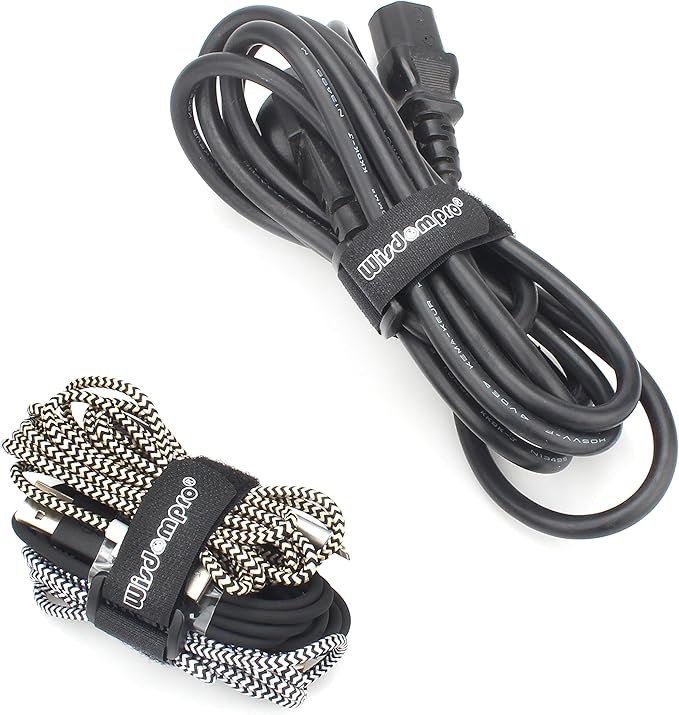 12 Pack 1 x 12 Inches Hook and Loop Reusable Fastening Cable Tie Down Straps by Wisdompro - Reusable, Durable Functional Ties to Keep Your Home, Office, Workspace from Tangled Messes of Cords