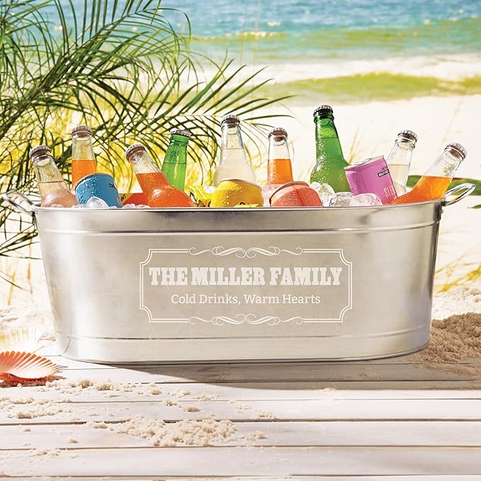 Let's Make Memories Personalized Create Your Own Beverage Tub w/Stand - Custom Beverage Tub - Unique Entertaining Essential - 5.5 Gallons