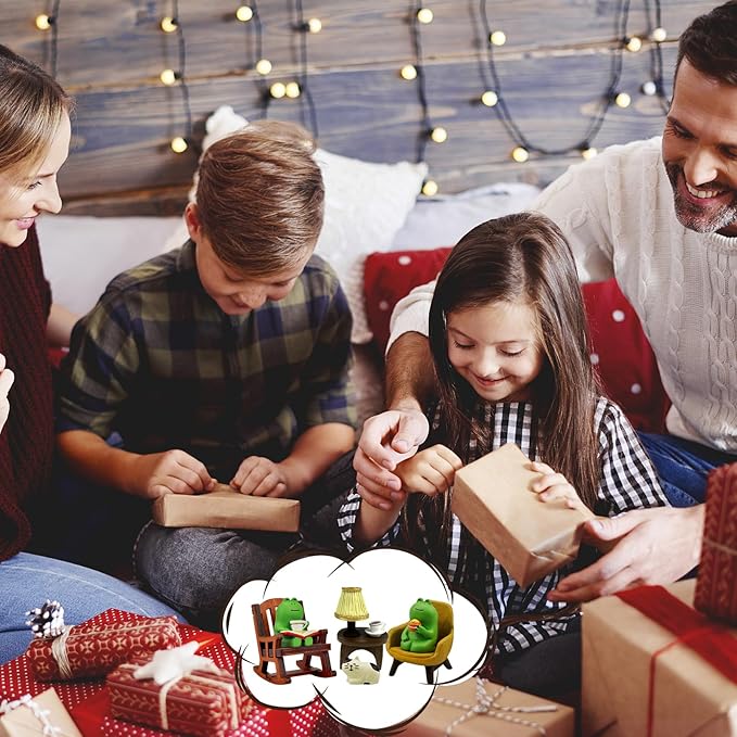 Miniature Frog Figurines Statue, Adorable Frog Collectibles for Desk and Bedroom Decor, Cute Frog Perfect Indoor Home Decorations and Gifts