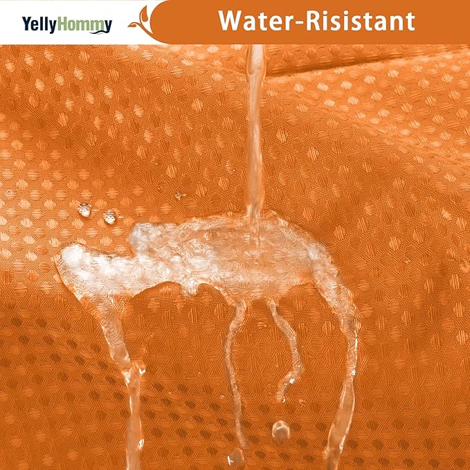 YellyHommy No Hook Shower Curtain with Snap in Liner Set Less Time Waffle Shower Curtain for Bathroom 75" L x 72" W Orange