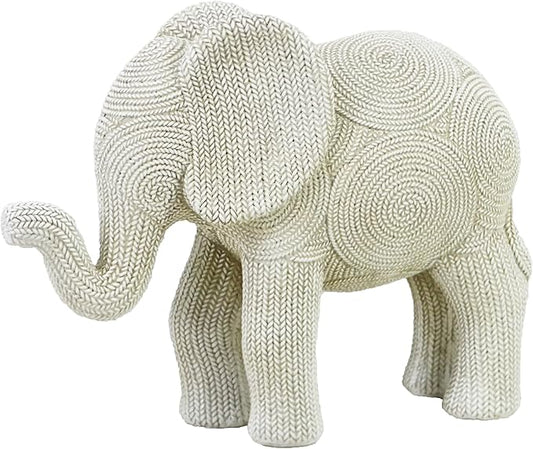 7-inch Resin Elephant Statue - Small Lucky Elephant Decor for Table & Living Room, Pair of Elephant Sculptures Home Decoration