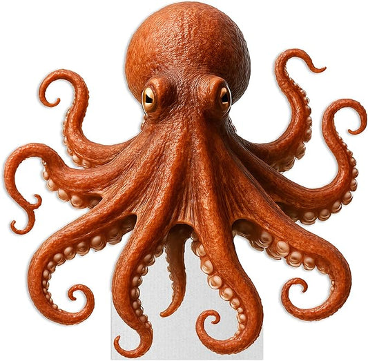 Octopus Life Size Standee - 3FT Freestanding Coroplast Cutouts | Aqua Animal Standup Photo Booths, Birthday & Halloween Decorations