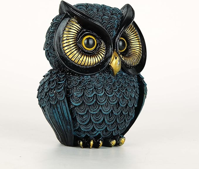 Owl Figurines Resin Statue Home Decor Sculptures Ornament for Bookshelf Living Room,Housewarming Gift