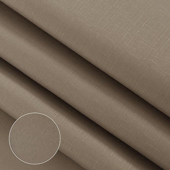 Grayish Brown Ombre Curtains for Bathroom Luxury Hotel Spa, Machine Washable, Decorative Gray Linen Textured Shower Curtain, 72x72