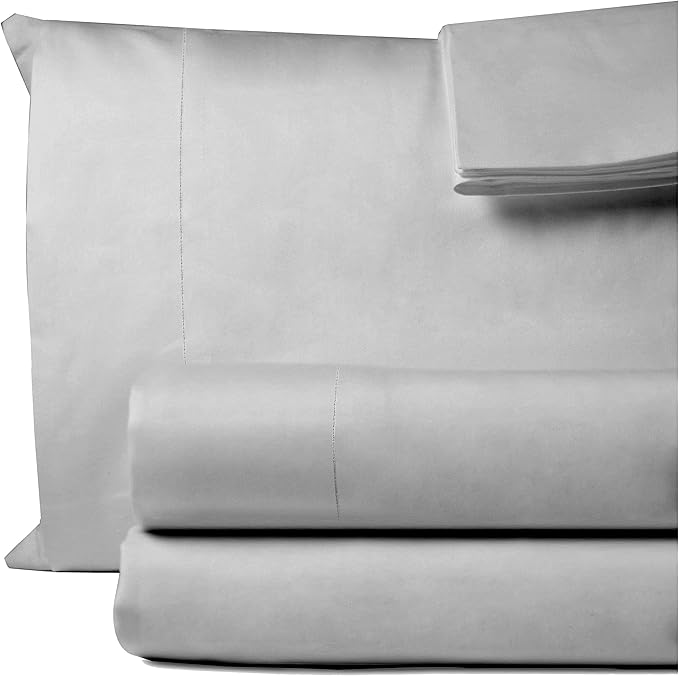 100% Egyptian Cotton King Sheet Set 1000 Thread Count Silver Grey Luxury Hotel Soft and Smooth King Size Bed Sheets Set 16" Deep Pocket Extra Long Staple Cotton Sateen Weave Bedding - 4 Piece