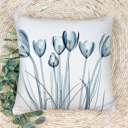 Textured Modern Minimalist Pillow Cover with Creative Floral Print, Digital-Printed Square Cushion Cover for Living Room Sofa (24 * 24inch-03026)