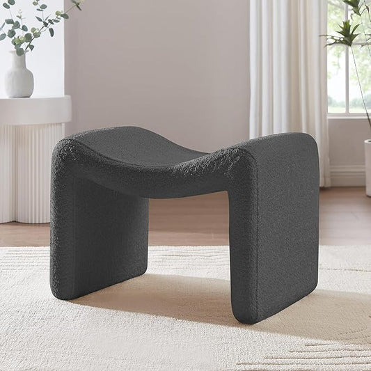 Large Footstool Ottoman, Multi-Functional Modern Foot Stool, Sofa Footrest Extra Seating for Living Room, Entryway, Hallways and Bedrooms, Large, Dark Gray