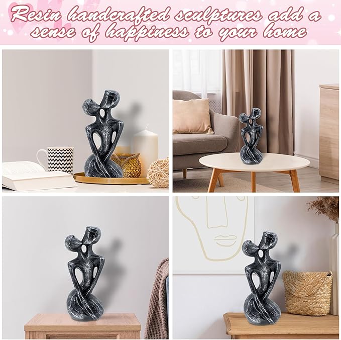Anniversary Wedding Gifts, Love Ornament for Couple, Romantic Couple Sculptures, Abstract Resin Statues for Home Decor, Valentines Statues Decor for Desk Office, Valentines Gifts for Women Wife