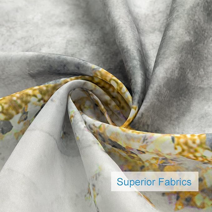 Marble Shower Curtain, Grey Marble Shower Curtain Set with 12 Hooks, Abstract Luxury Gray White Marble with Gold Veins Texture Shower Curtains for Bathroom, Waterproof Fabric, 72" W X 72" L