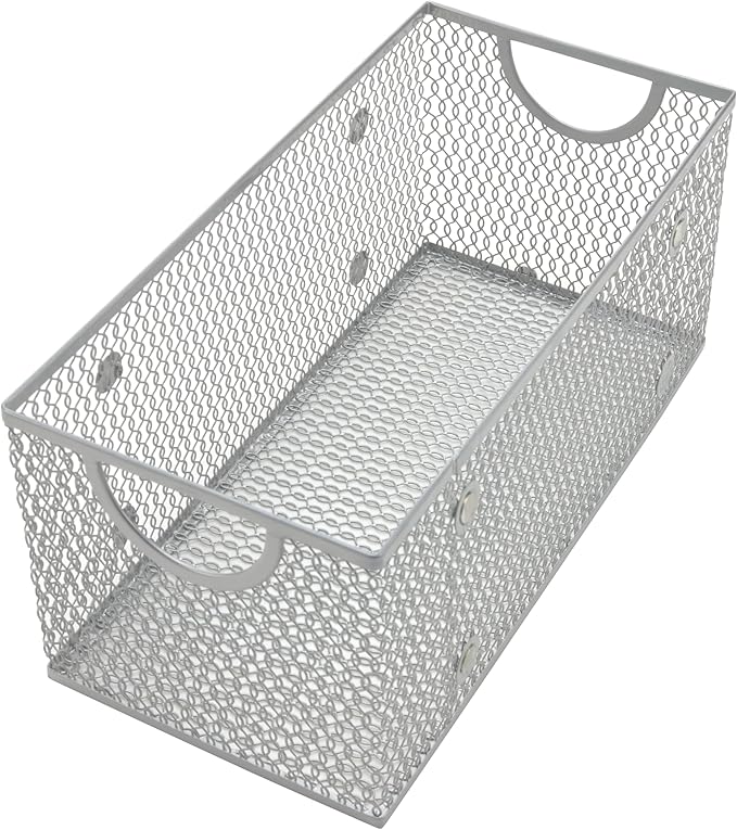 YBM Home Wire Mesh Storage Basket Organizer for CD and DVDs