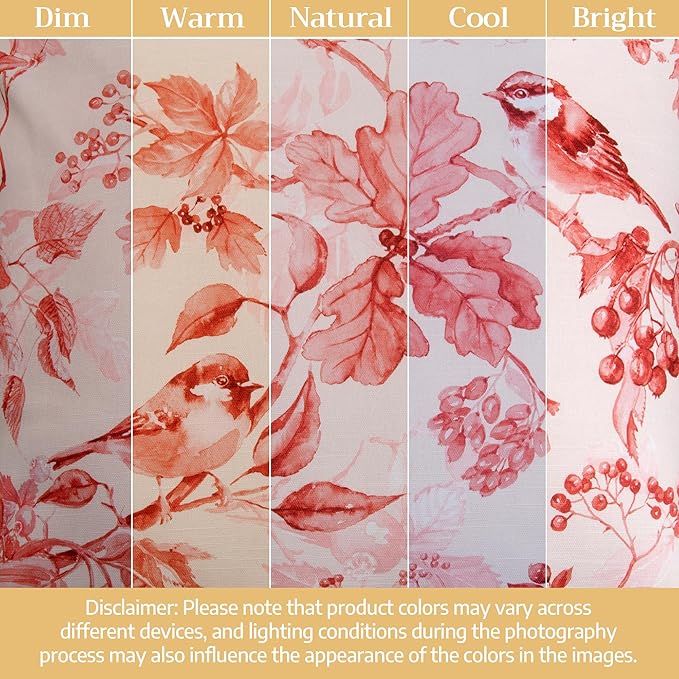 Maison d' Hermine Curtains for Living Room 100% Cotton 96 inch Length One Panel Light Filtering Curtains for Bedroom Windows with Rod and Loop Pockets Drapes (Equinoxe Terracotta, 50" W x 96" L)