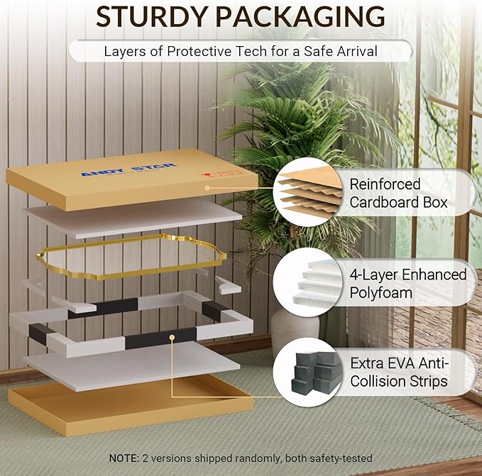 ANDY STAR Gold Vanity Mirror, 22x30 Inch Brushed Gold Mirror for Bathroom, Unique Rectangle Mirror in Rust-Proof Stainless Steel 1" Frame, Ideal for Bathroom, Powder Room, Mantel