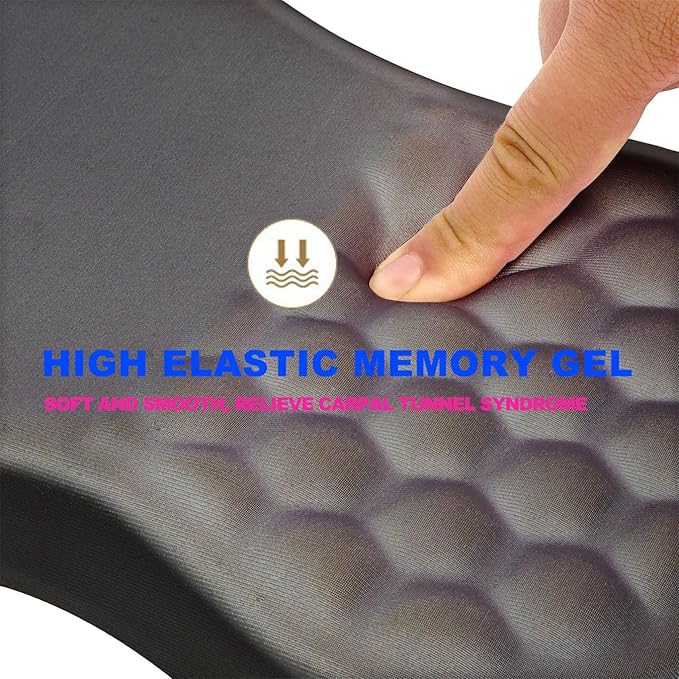 Mouse Pad Wrist Support, Ergonomic Mouse Pad with Massage Dot, Comfortable Computer Mouse Pad for Laptop, Wrist Rest Pain Relief Mousepad with Non-Slip PU Base for Office & Home, 12 x 8 in