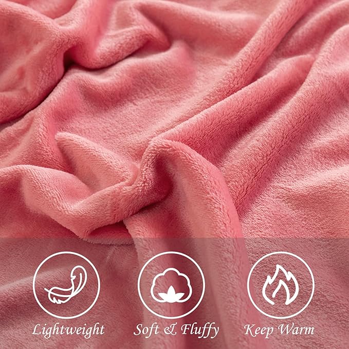 Fleece Bed Blankets Twin Size - Soft Lightweight Plush Fuzzy Cozy Luxury Blanket Microfiber Throw for Couch Bed,All-Season Breathable,60x80 Inches