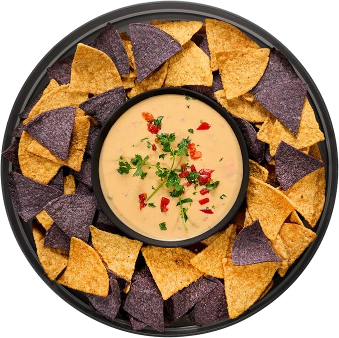 madesmart Chip N Dip Dipware Bowl, 2-Piece Serving Set with Detachable Dip Bowl, Durable Plastic Chip Tray for Entertaining, Tabletop Snack Server, Carbon