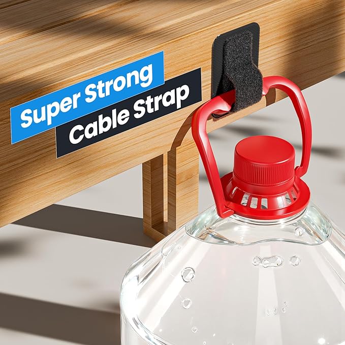 Cable Management Under Desk, 【Up to 15 Cord】【Enhanced Wire Holder】 Cord Organizer Holder, Adjustable Hook and Loop Cable Ties, Wire Clips Under Table Hider, 40 Pair(Black)