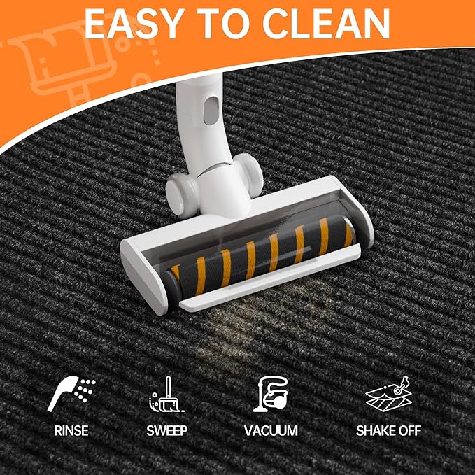 Indoor Outdoor Door Mat, 4' x 3' Doormat for Entryway, Rubber Backing Non Slip Front Door Mat Outside Entrance, Super Absorbent Commercial Floor Mat for Home Office, Black