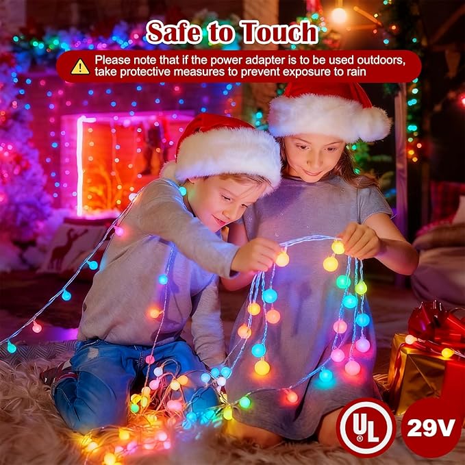 33 Feet 100 Led Fairy Lights Plug in, 8 Modes with Remote Indoor Globe Lights Outdoor Christmas Lights for Bedroom Party Wedding Garden Christmas Tree Decor(Multicolor)