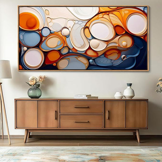 Abstract Wall Art - Colorful Canvas Wall Pictures, Framed for Living Room Decor - Modern Large Wall Art - Above Bed Wall Decor for Dedroom -Oil Painting Wall Art