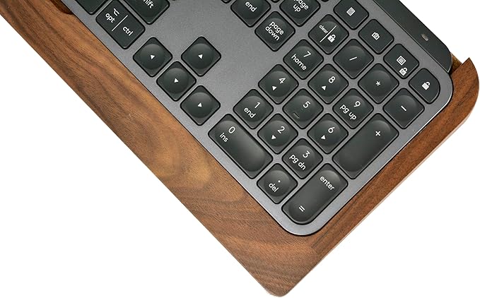 SAMDI Wood Keyboard Tray – Premium Ergonomic Desk Organizer, Stainless Steel/Wooden Keyboard Stand（A-Black Walnut