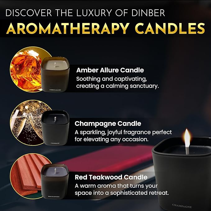 Candle Gift Set – 3 Scented Soy Candles, Clean Burn 50+ Hrs – Flower-Inspired Scents: Amber, Red Tea Wood, Champagne – Bulk Set for Women Giftset, 9.8oz Each, Gift Idea for Women, Home Decor, Birthday