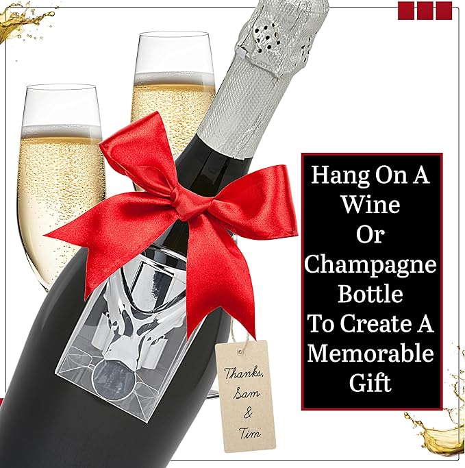 Wine Stopper & Champagne Stopper All In One - Patented Seal, Preserves Bubbles & Taste for Prosecco, Cava, and Wine – 1 Pro Grade Evan James Bottle Stopper With Hanging Gift Box