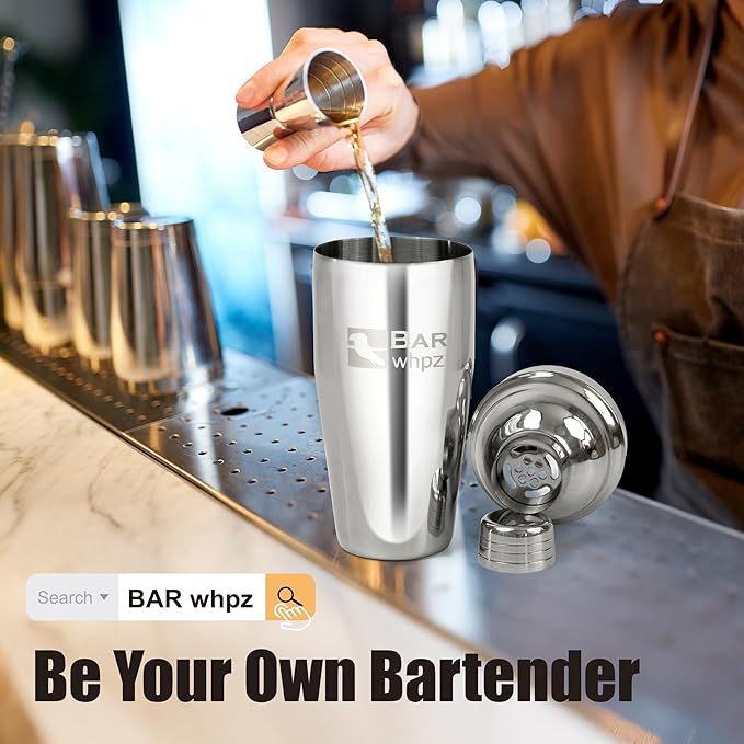 Cocktail Shaker Set Bartender Kit,Mixology Bartender Kit 13-Piece with Bamboo Stand,Professional Cocktails Kit with All Essential Accessory Tools for Drink Mixing Gift(with Silicone Pad)