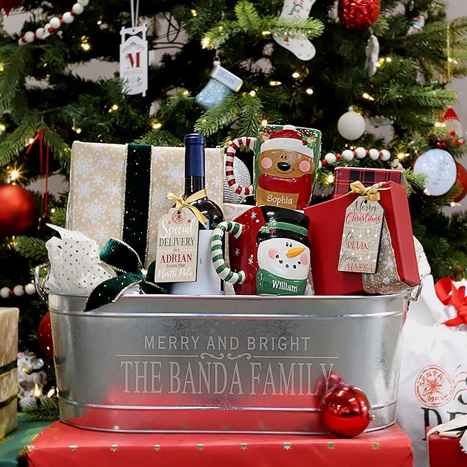 Let's Make Memories Personalized Serve Up Good Times Beverage Tub - Galvanized Drink Tub - w/Stand