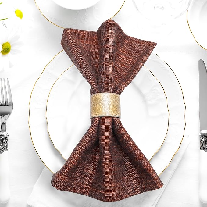 Urban Villa Cloth Napkins Halloween Dinner Napkins (Set of 12) 20"x20" 100% Cotton Slub Black/Orange Chambray Absorbent Napkins Soft Durable Reusable Washable Ideal for Everyday wedding Parties Events