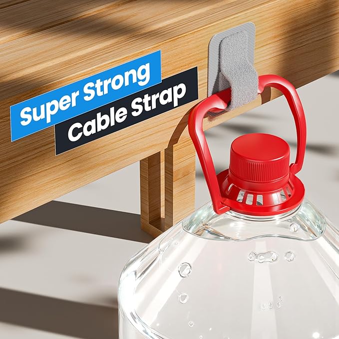 Cable Management Under Desk, 【Up to 15 Cord】【Enhanced Wire Holder】 Reusable Cord Organizer Holder, Adjustable Hook and Loop Cable Ties, Wire Clips Under Table Hider, 20 Pair(Grey)