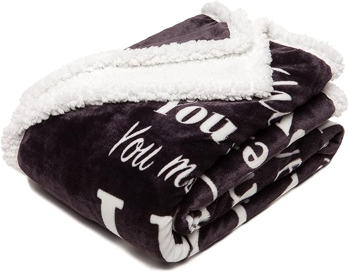 Chanasya Premium I Love You Gift Throw Blanket - for Love Support Thinking of You Message Birthday Blanket - for Couple Best Friend Women Girlfriend Boyfriend Bestie Sister- Dark Gray